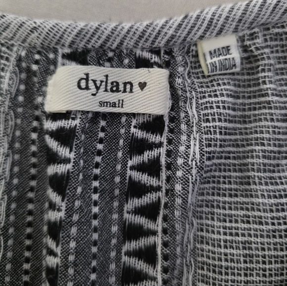 Dylan Black and White Cotton Midi Dress Size Small - Picture 3 of 5